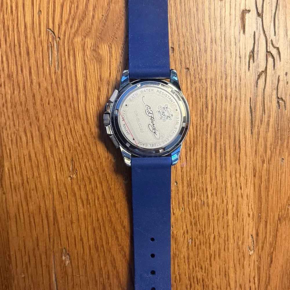 Ed Hardy Blue and Silver Men's Watch